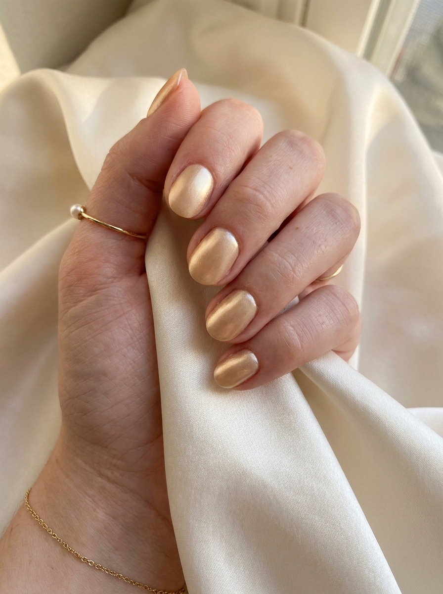 Champagne Gold Nails als Goldene Nägel Inspiration 2026